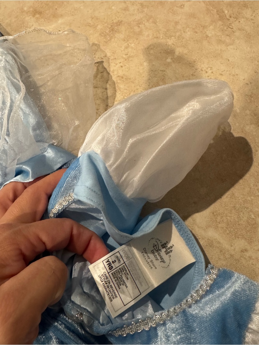 Disney Light Blue and White Princess Footie One-Piece